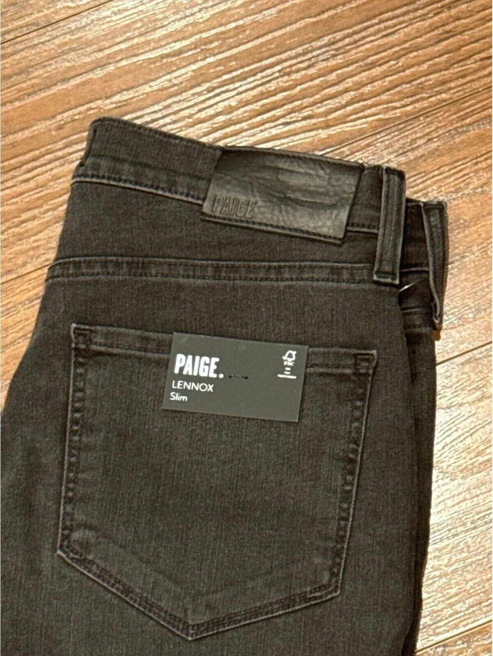 PAIGE Lennox Slim Fit Black Stretch Jeans Men’s 30 Transcend